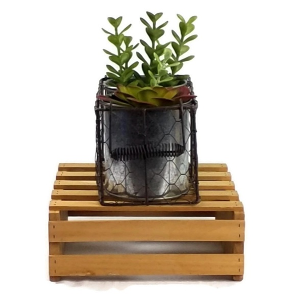 Galvanized Planter In Chicken Wire Basket-Double Planter - Picture 3 of 6